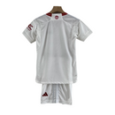 Kit Infantil Manchester United III 23/24 Adidas - Branco com detalhes em vermelho