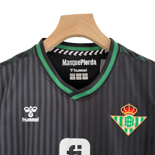 Kit Infantil Real Betis III Hummel - Preto com detalhes em verde e branco