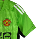 Kit Infantil Manchester United Goleiro Adidas 23/24 - Verde com detalhes em preto