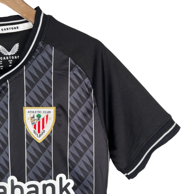 Kit Infantil Atlético de Bilbao Goleiro Castore 23/24 - Preto com detalhes em branco