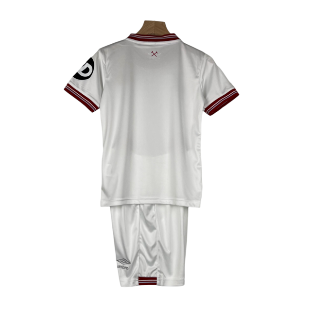 Kit Infantil West Ham II Umbro 23/24 - Branca com detalhes em vinho