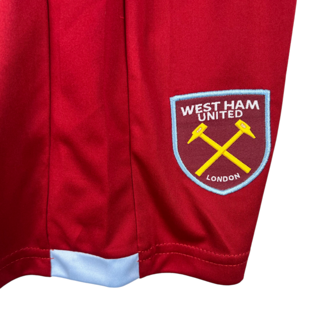 Kit Infantil West Ham I Umbro 23/24 - Vinho com detalhes em azul