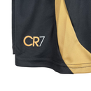 Kit Infantil Sporting Lisboa III Cr7 23/24 - Preto com detalhes em dourado