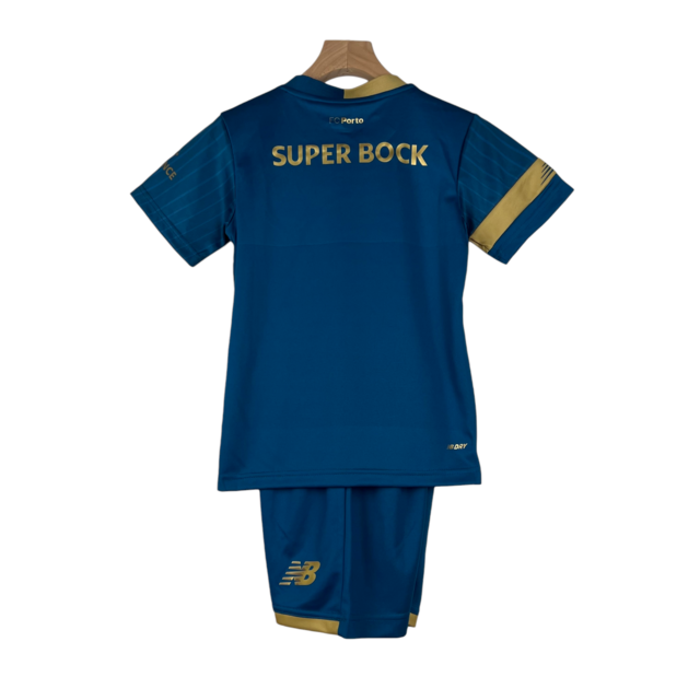 Kit Infantil Porto III New Balance 23/24 - Azul com detalhes em dourado