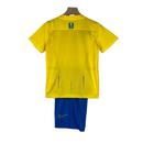 Kit Infantil Al-Nassr I Nike 23/24 - Amarelo com detalhes em azul