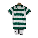 Kit Infantil Celtic da Escócia I Adidas 23/24 - Branco com detalhes em verde e preto
