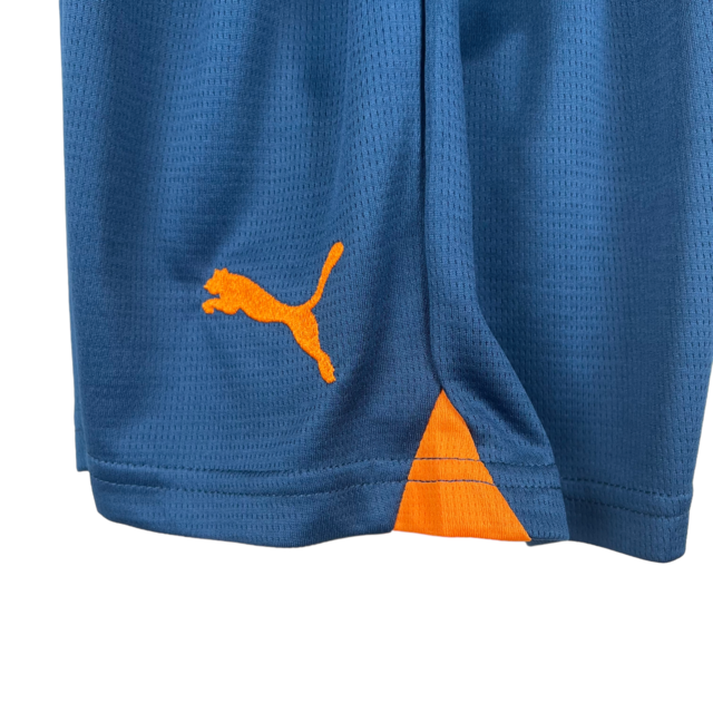 Kit Infantil Valencia II Puma 23/24 - Azul com detalhes em laranja