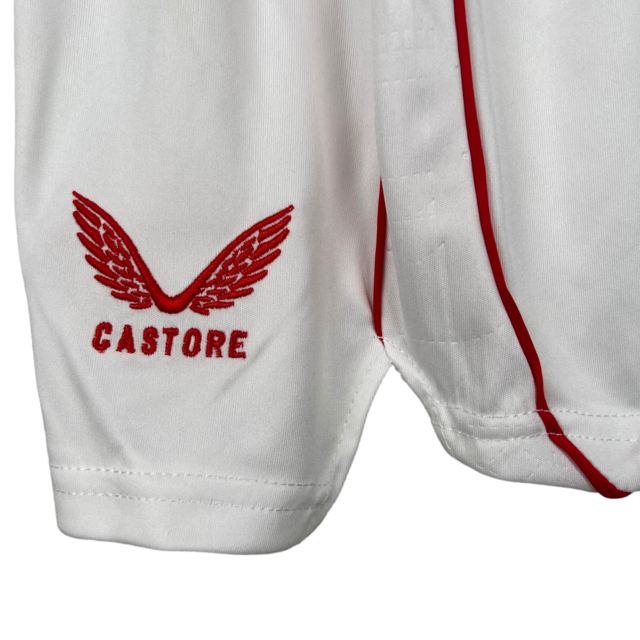 Kit Infantil Sevilla I Castore 23/24 - Branco com detalhes em vermelho