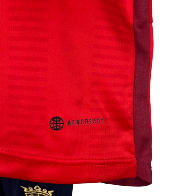 Kit Infantil Osasuna I Adidas 23/24 - Vermelho com detalhes em azul e branco
