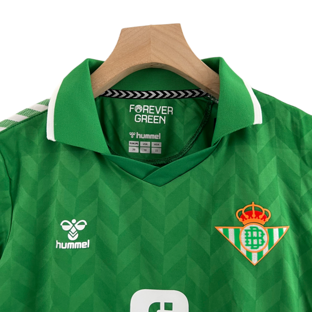 Kit Infantil Real Betis II Hummel 23/24 - Verde com detalhes em branco