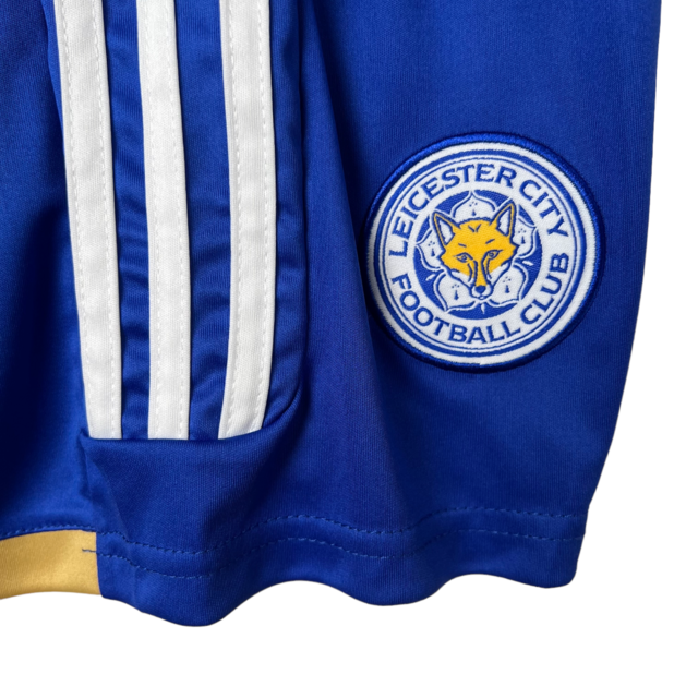 Kit Infantil Leicester Adidas I Adidas 23/24 - Azul com detalhes em branco e dourado
