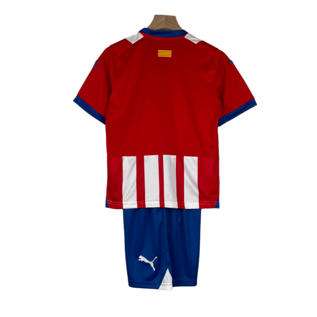 Kit Infantil Girona I Puma 23/24 - Branco com detalhes em vermelho e azul