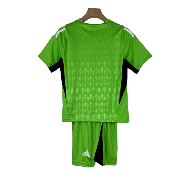 Kit Infantil Real Madrid Goleiro Adidas 23/24 - Verde com detalhes em branco
