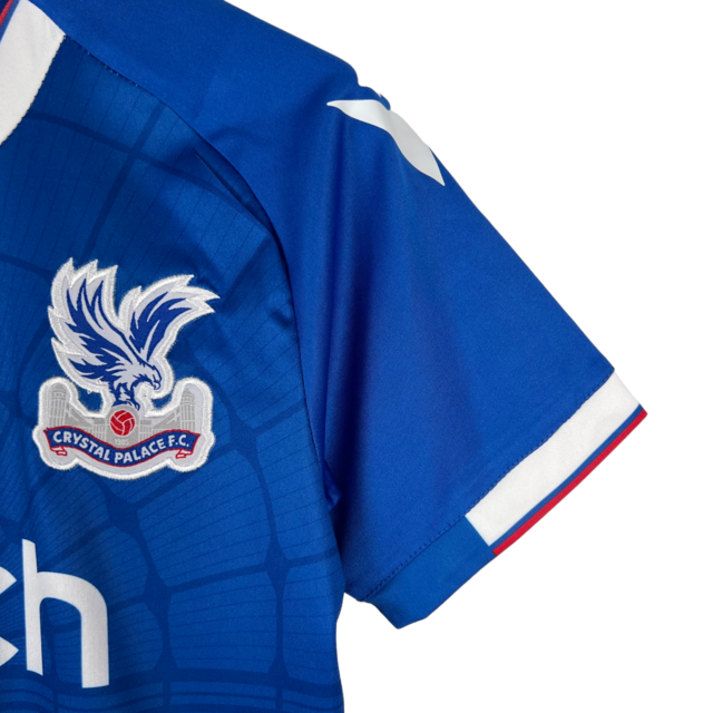Kit Infantil Crystal Palace I Macron 23/24 - Vermelho e azul com detalhes em branco