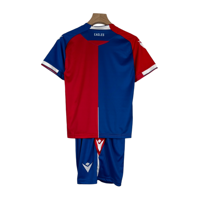 Kit Infantil Crystal Palace I Macron 23/24 - Vermelho e azul com detalhes em branco