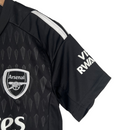 Kit Infantil Arsenal Goleiro Adidas 23/24 - Preto com detalhes em branco