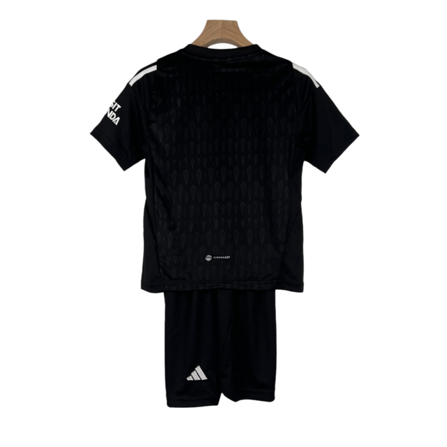 Kit Infantil Arsenal Goleiro Adidas 23/24 - Preto com detalhes em branco