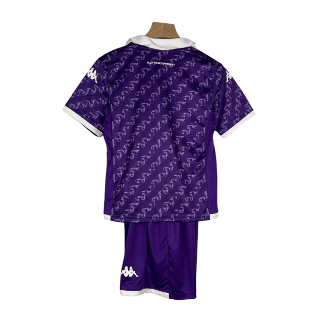 Kit Infantil Fiorentina I Kappa 23/24 - Roxo com detalhes em branco
