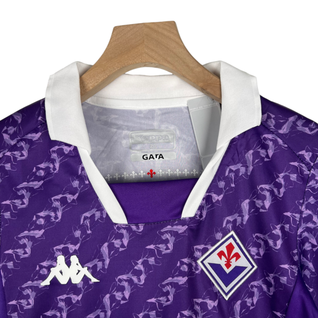 Kit Infantil Fiorentina I Kappa 23/24 - Roxo com detalhes em branco