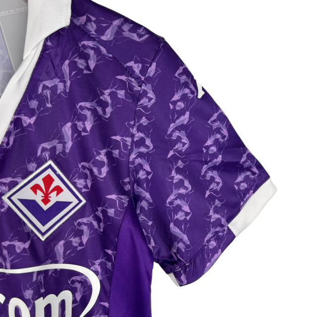 Kit Infantil Fiorentina I Kappa 23/24 - Roxo com detalhes em branco