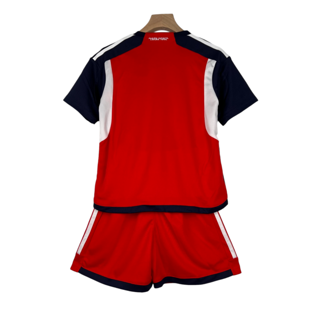 Kit Infantil Universidad do Chile II Adidas 23/24 - Vermelho com detalhes em azul