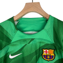 Kit Infantil Barcelona Goleiro Nike 23/24 - Verde com detalhes em branco