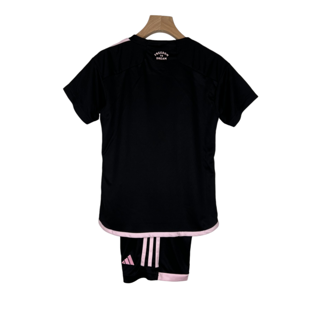 Kit Infantil Inter Miami III Adidas 23/24 - Preto com detalhes em rosa