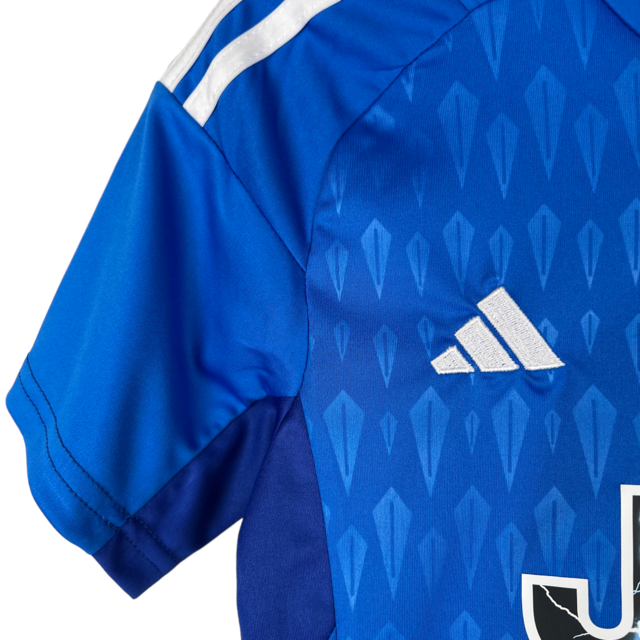 Kit Infantil Juventus Goleiro Adidas 23/24 - Azul com detalhes em branco