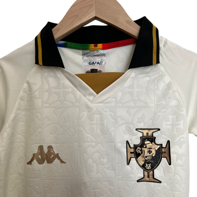 Kit Infantil Vasco II Kappa 22/23 - Branco com detalhes em dourado e preto