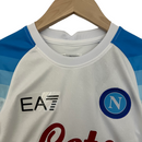 Kit Infantil Napoli II 23/24 - EA7 - Branco com detalhes em azul e vermelho