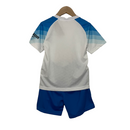 Kit Infantil Napoli II 23/24 - EA7 - Branco com detalhes em azul e vermelho