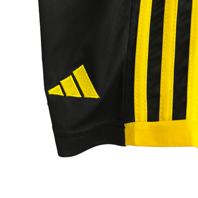 Kit Infantil Zaragoza II Adidas 23/24 - Preto com detalhes em amarelo
