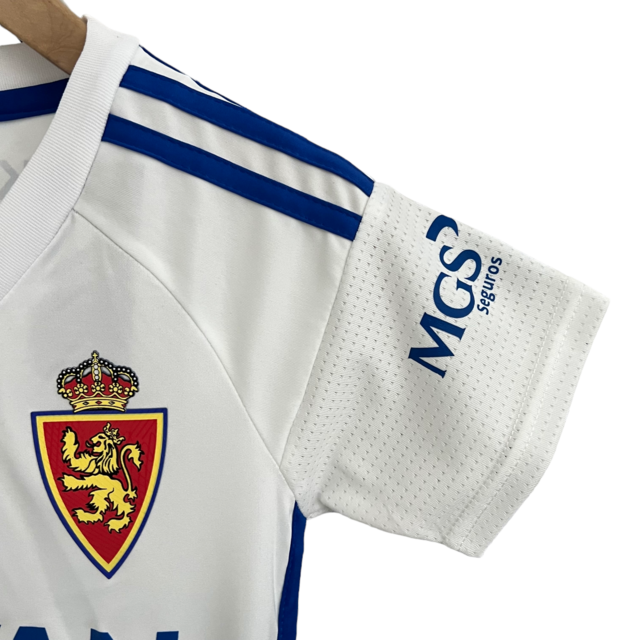 Kit Infantil Zaragoza I Adidas 23/24 - Branco com detalhes em azul