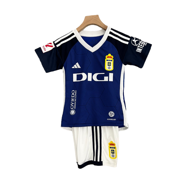 Kit Infantil Oviedo I Adidas 23/24 - Azul com detalhes em branco e preto