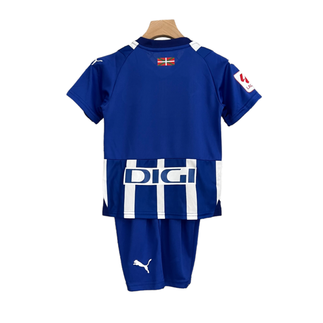 Kit Infantil Alaves I Puma 23/24 - Azul e branco com detalhes em preto