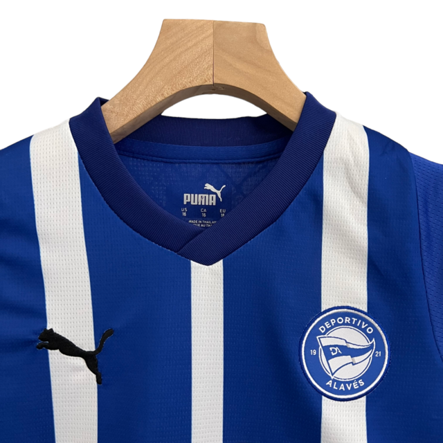 Kit Infantil Alaves I Puma 23/24 - Azul e branco com detalhes em preto