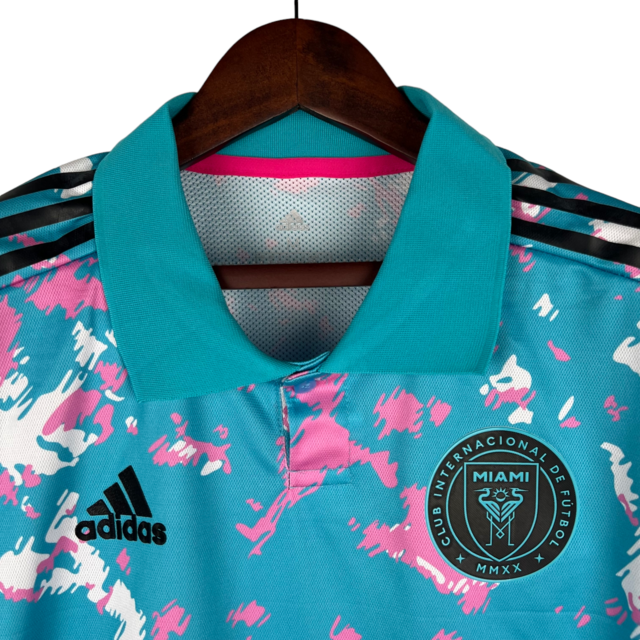 Camisa Inter Miami 23/24 -  Adidas Feminina - Azul com detalhes em branco e rosa