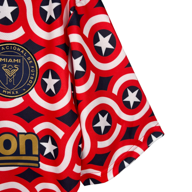 Camisa Inter Miami Edição Especial Marvel 23/24 - Torcedor Adidas Masculina - Azul com detalhes em vermelho e branco