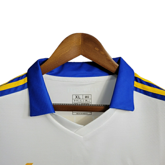 Camisa Tigres do México I 22/23 - Torcedor Adidas Masculina - Branca com detalhes em amarelo e azul