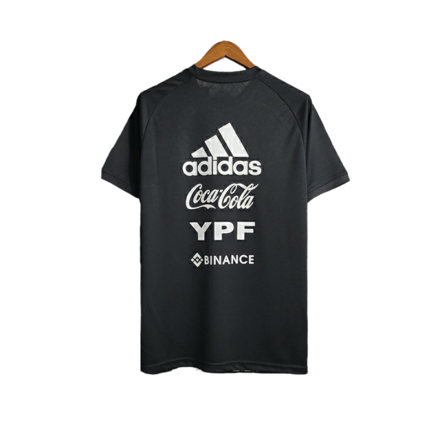 Camisa Seleção Argentina Treino 22/23 - Torcedor Adidas Masculina - Preta com detalhes em branco