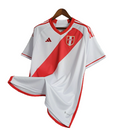 Camisa Seleção Peru I 23/24 - Torcedor Adidas Masculina - Branca com detalhes em vermelho