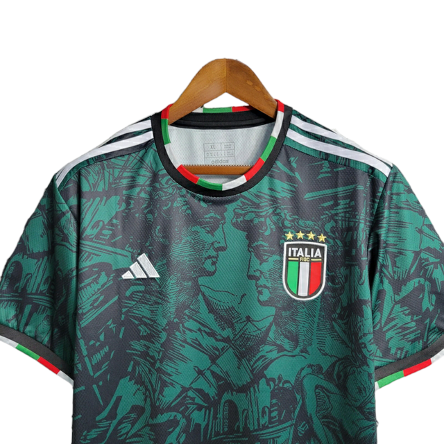 Camisa Seleção da Itália Edição especial 23/24 - Torcedor Adidas Masculina - Verde com detalhes em branco