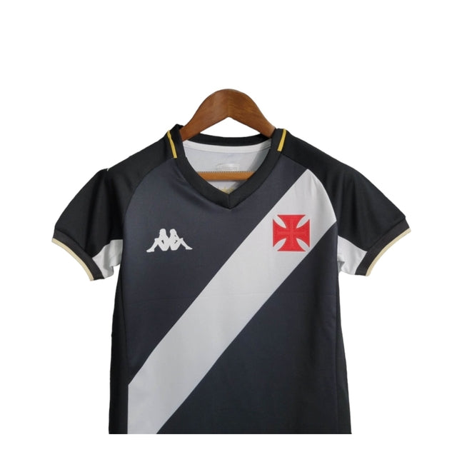 Kit Infantil Vasco da Gama I 23/24 - Kappa - Preto com detalhes em branco e amarelo