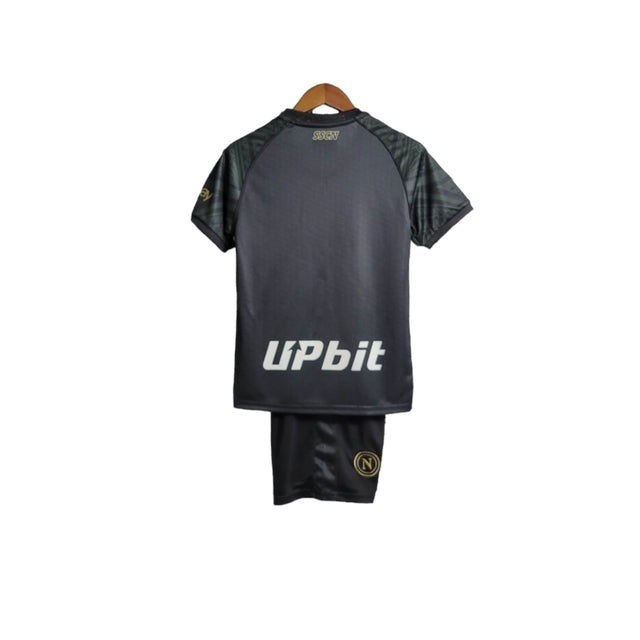 Kit Infantil Napoli II 23/24 - EA7 - Preto com detalhes em verde