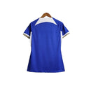 Camisa Chelsea I 23/24-  Nike Feminina - Azul com detalhes em preto e amarelo e branco