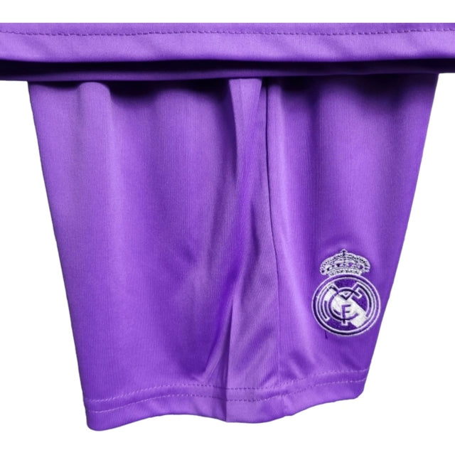 Kit Infantil Real Madrid Retrô 19/12 - Adidas - Roxo com detalhes em branco