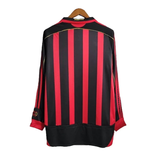 Camisa Retrô AC Milan I 2006/2007 manga longa - Masculina Adidas - Preta e vermelha