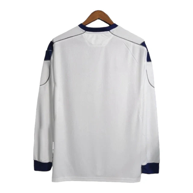 Camisa Retrô Manchester United II 1999/2000 manga longa - Umbro Masculina - Branca com detalhes em azul