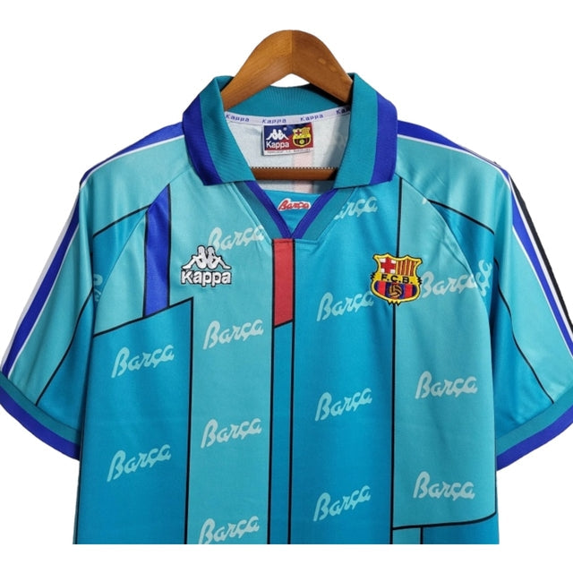Camisa Retrô Barcelona II 95/97 - Masculina Kappa - Azul com detalhes em vermelho