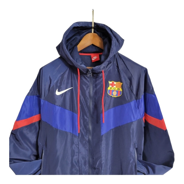 Jaqueta Corta-Vento Barcelona 23/24 - Azul com detalhes em vermelho